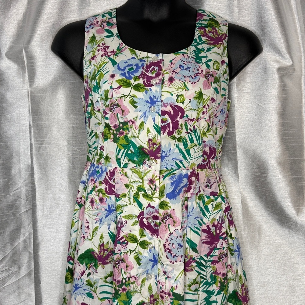 Chadwicks Floral Sleeveless Maxi Dress in White, Purple, Pink, Blue and Green
